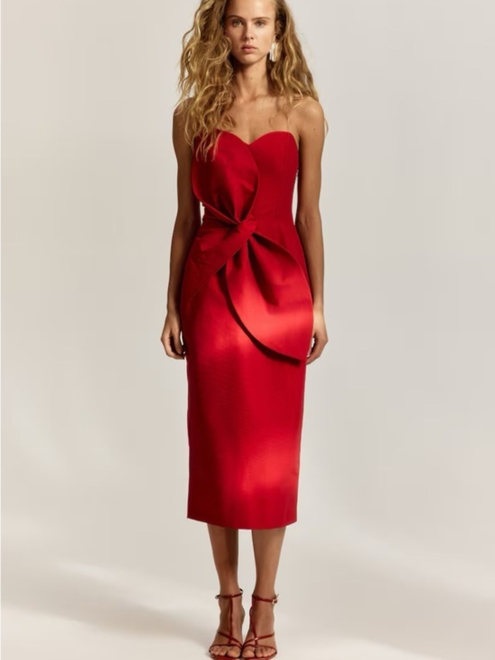Red bow pencil dress